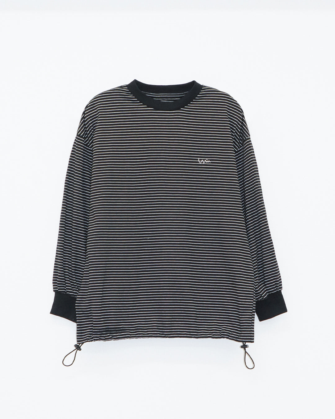 【KIDS】ボーダーロングTシャツ_Black