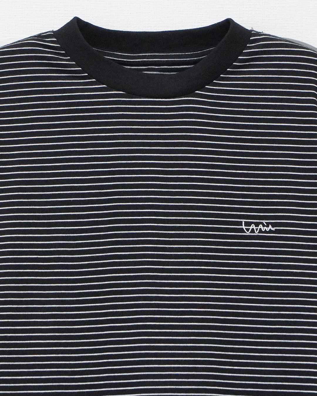 【KIDS】ボーダーロングTシャツ_Black