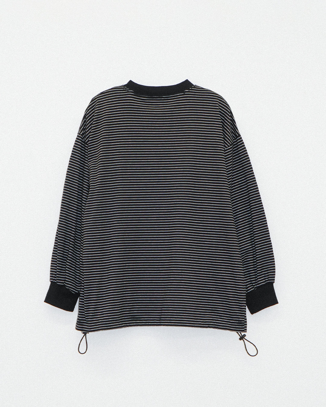 【KIDS】ボーダーロングTシャツ_Black