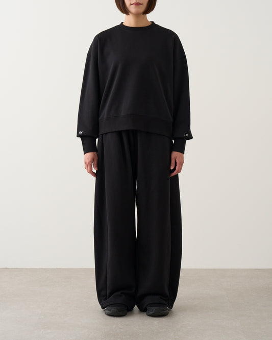 ギャザースウェットパンツ_Black