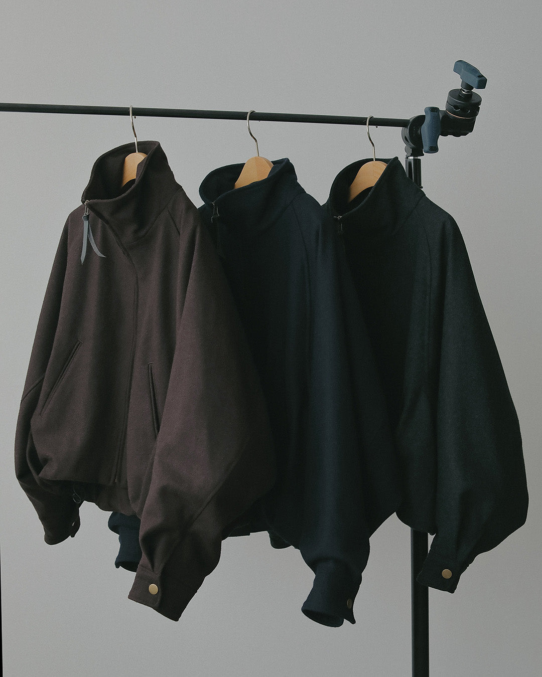 ウールブルゾン&パンツセットアップ_Brown