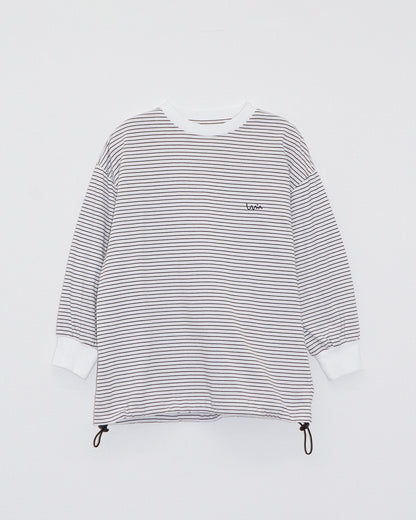 【KIDS】ボーダーロングTシャツ_White
