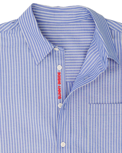 【Ｉ’ｍ ｉｎ】サニーインサイドシャツ_Blue Stripe