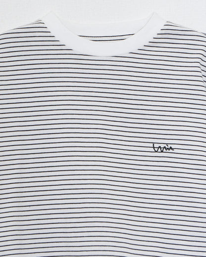 【KIDS】ボーダーロングTシャツ_White
