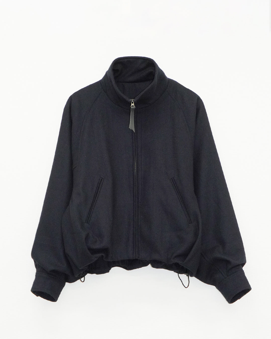 ハイネックウールショートブルゾン_Navy