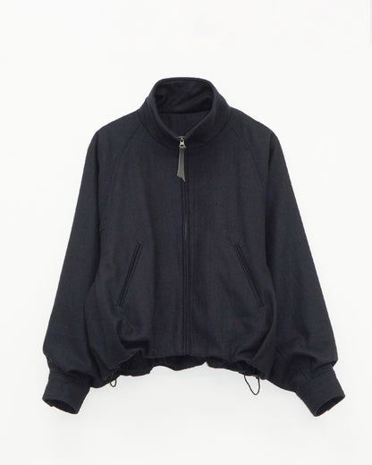 ハイネックウールショートブルゾン_Navy