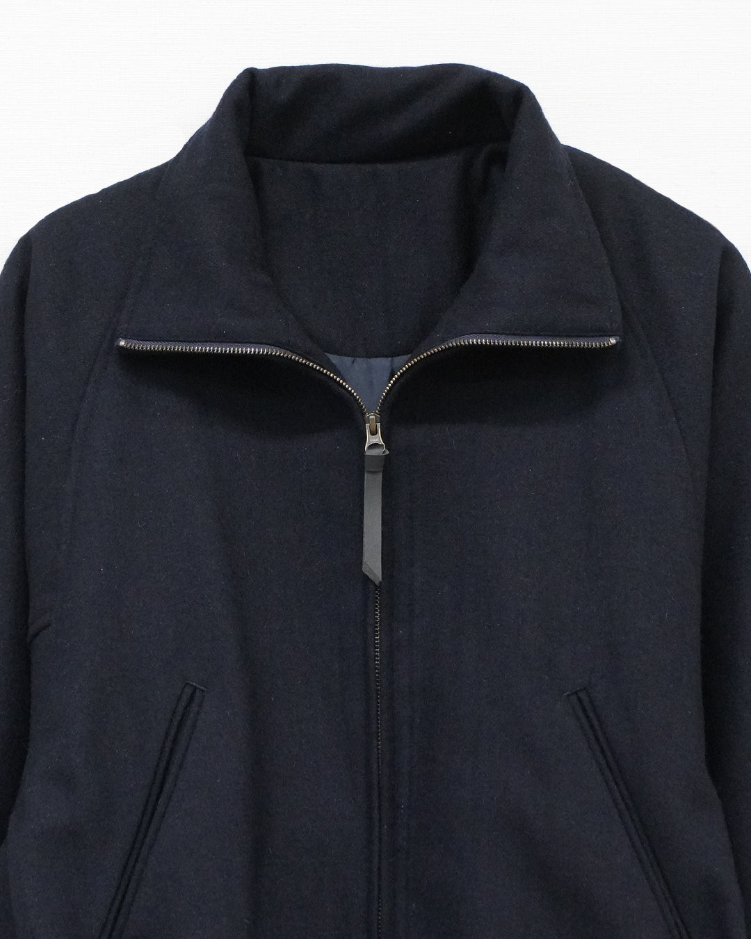 ハイネックウールショートブルゾン_Navy