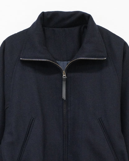 ハイネックウールショートブルゾン_Navy