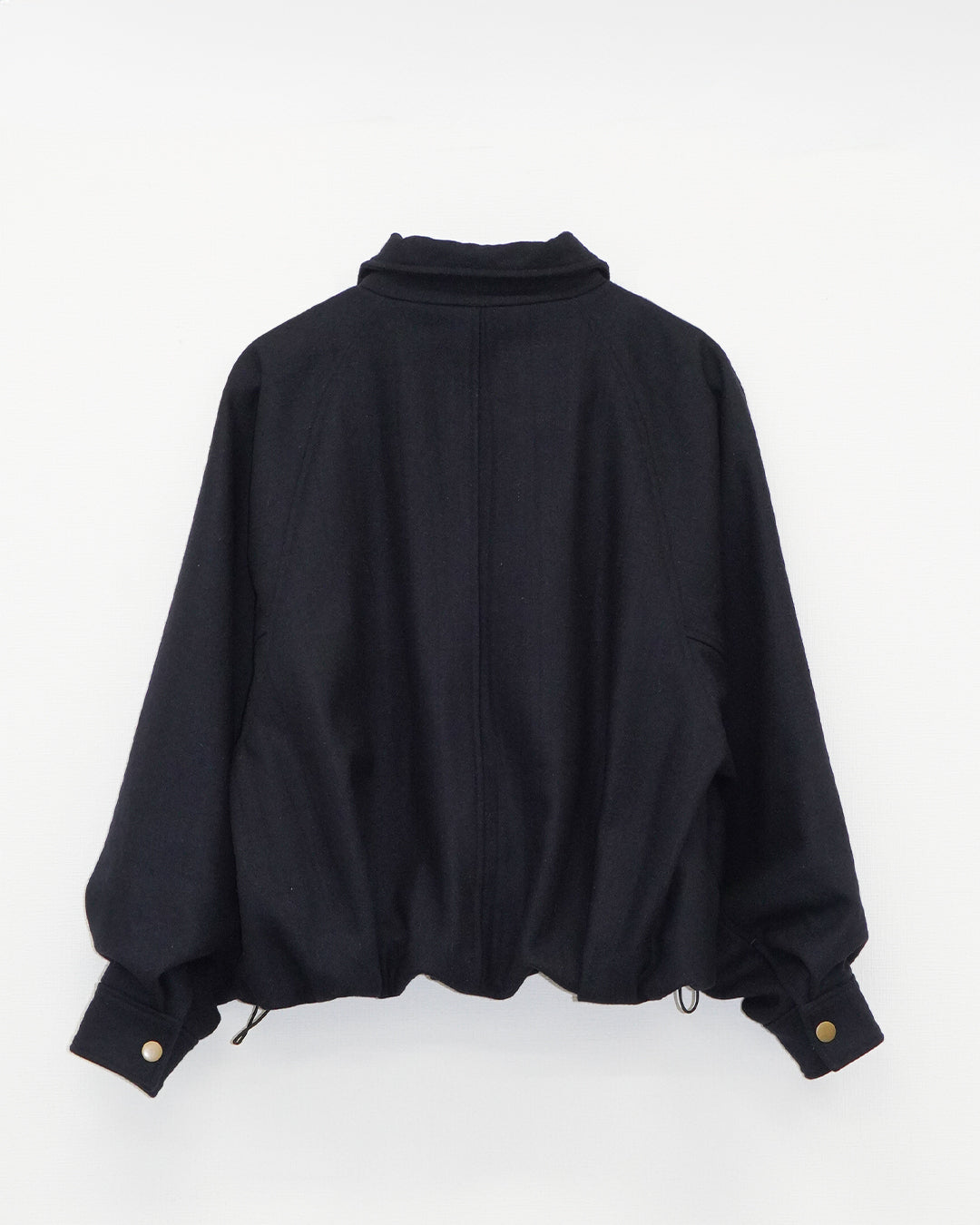 ハイネックウールショートブルゾン_Navy