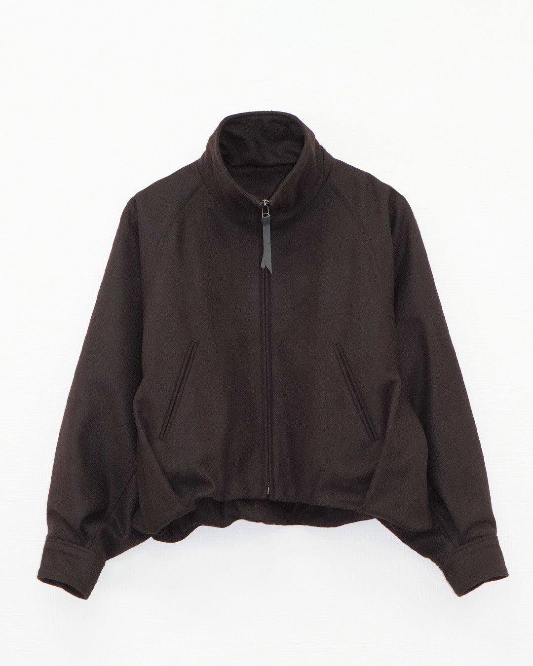 ハイネックウールショートブルゾン_Brown
