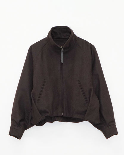 ハイネックウールショートブルゾン_Brown