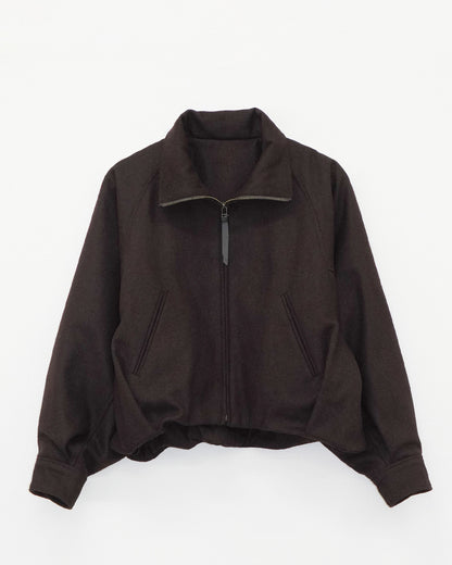 ハイネックウールショートブルゾン_Brown