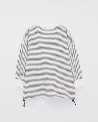 【KIDS】ボーダーロングTシャツ_White