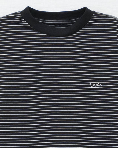 【KIDS】ボーダーロングTシャツ_Black