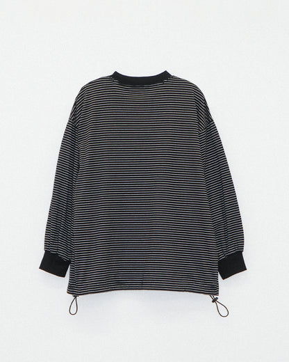 【KIDS】ボーダーロングTシャツ_Black