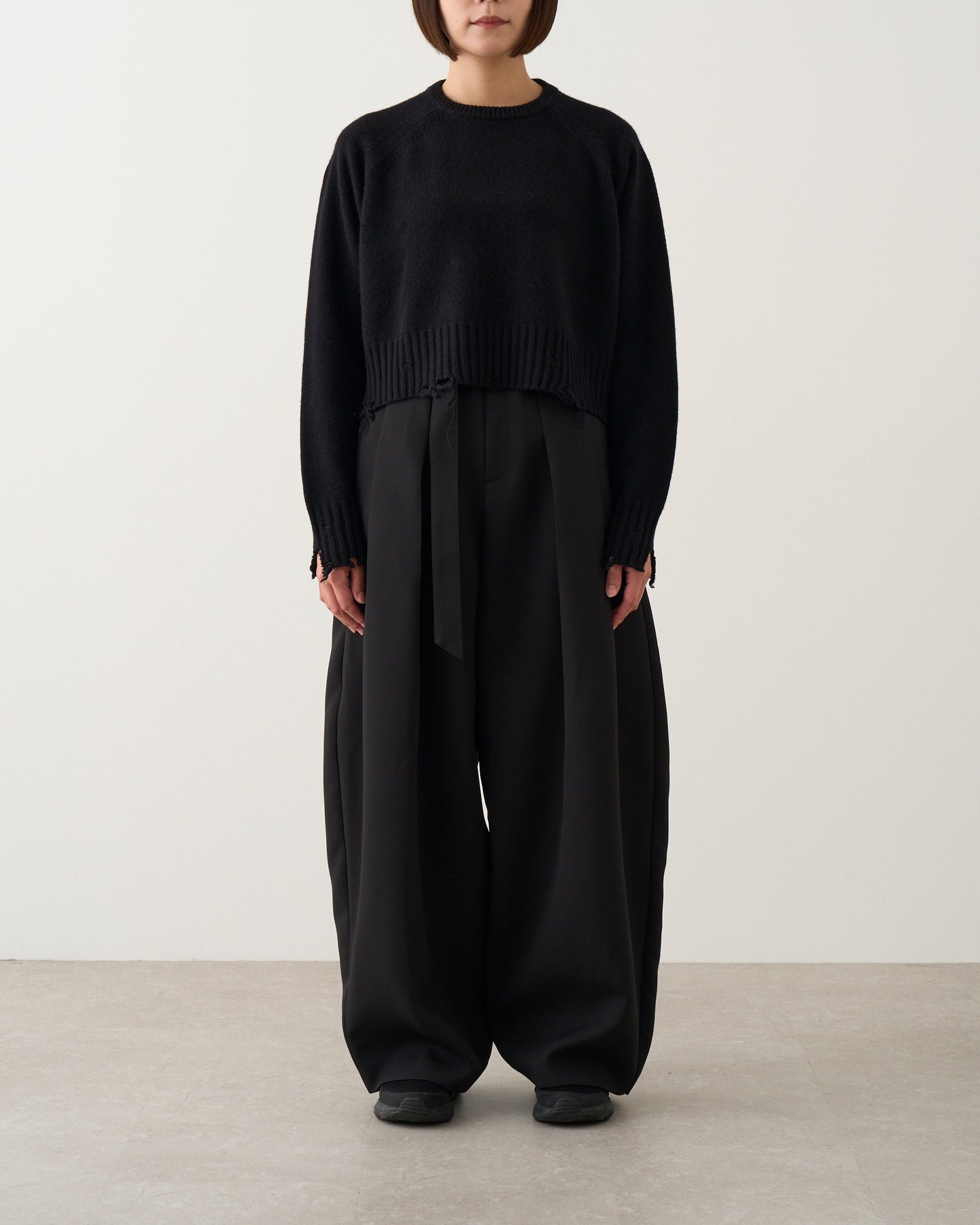 ダメージニット_Black
