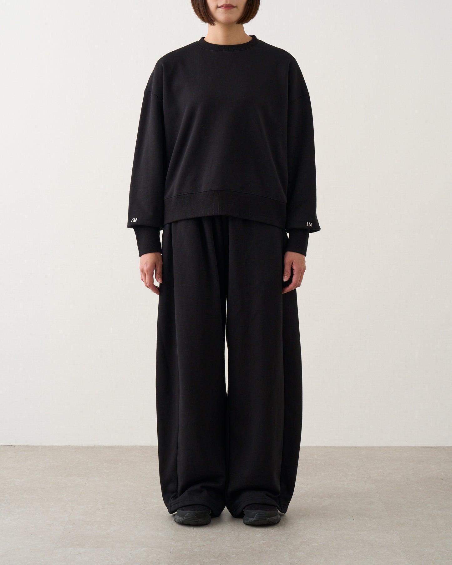 ギャザースウェットパンツ_Black