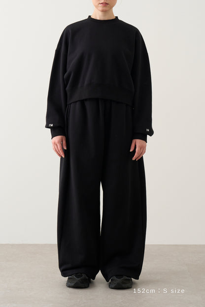 ギャザースウェットパンツ_Black
