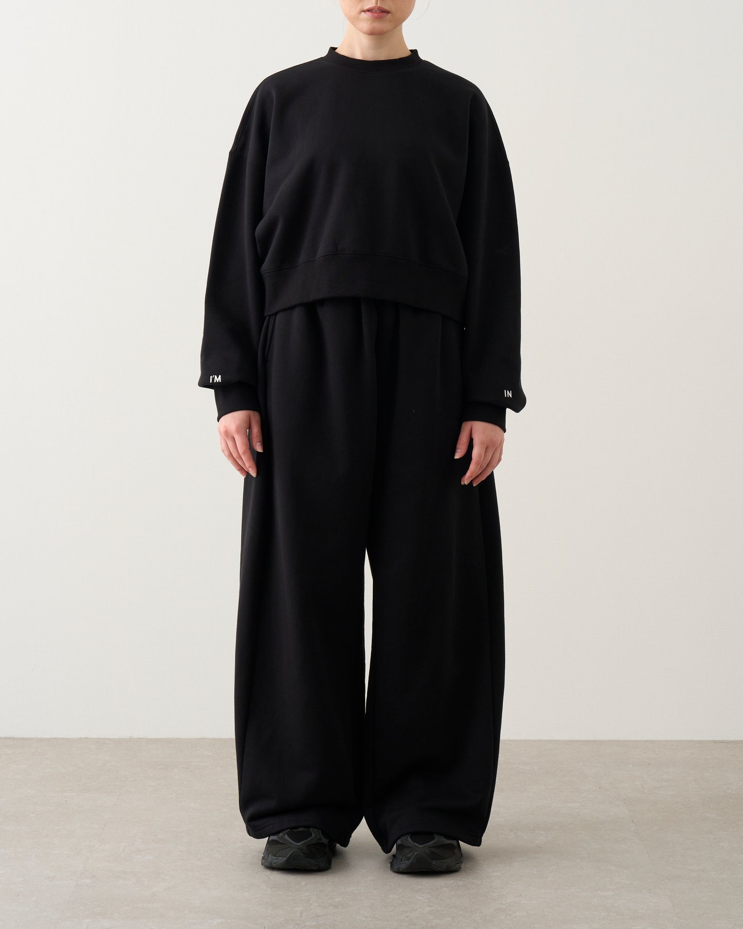 ギャザースウェットパンツ_Black