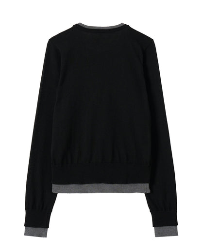 ラインカラーニット_Black