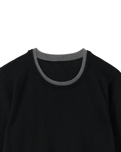 ラインカラーニット_Black