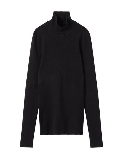 レイヤードワンショルダーニット_Black