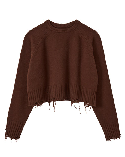 ダメージニット_Brown