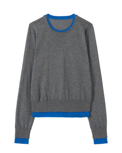 ラインカラーニット_Gray