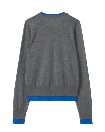 ラインカラーニット_Gray