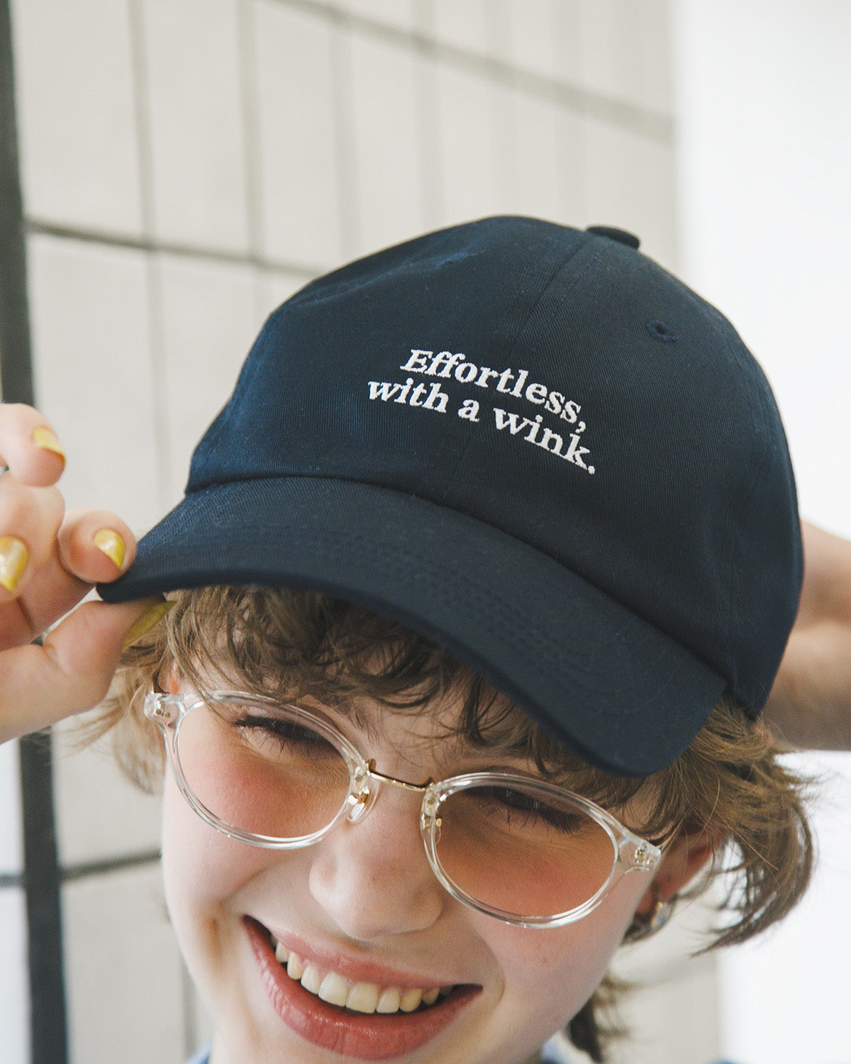 【Ｉ’ｍ ｉｎ】メッセージキャップ_Navy
