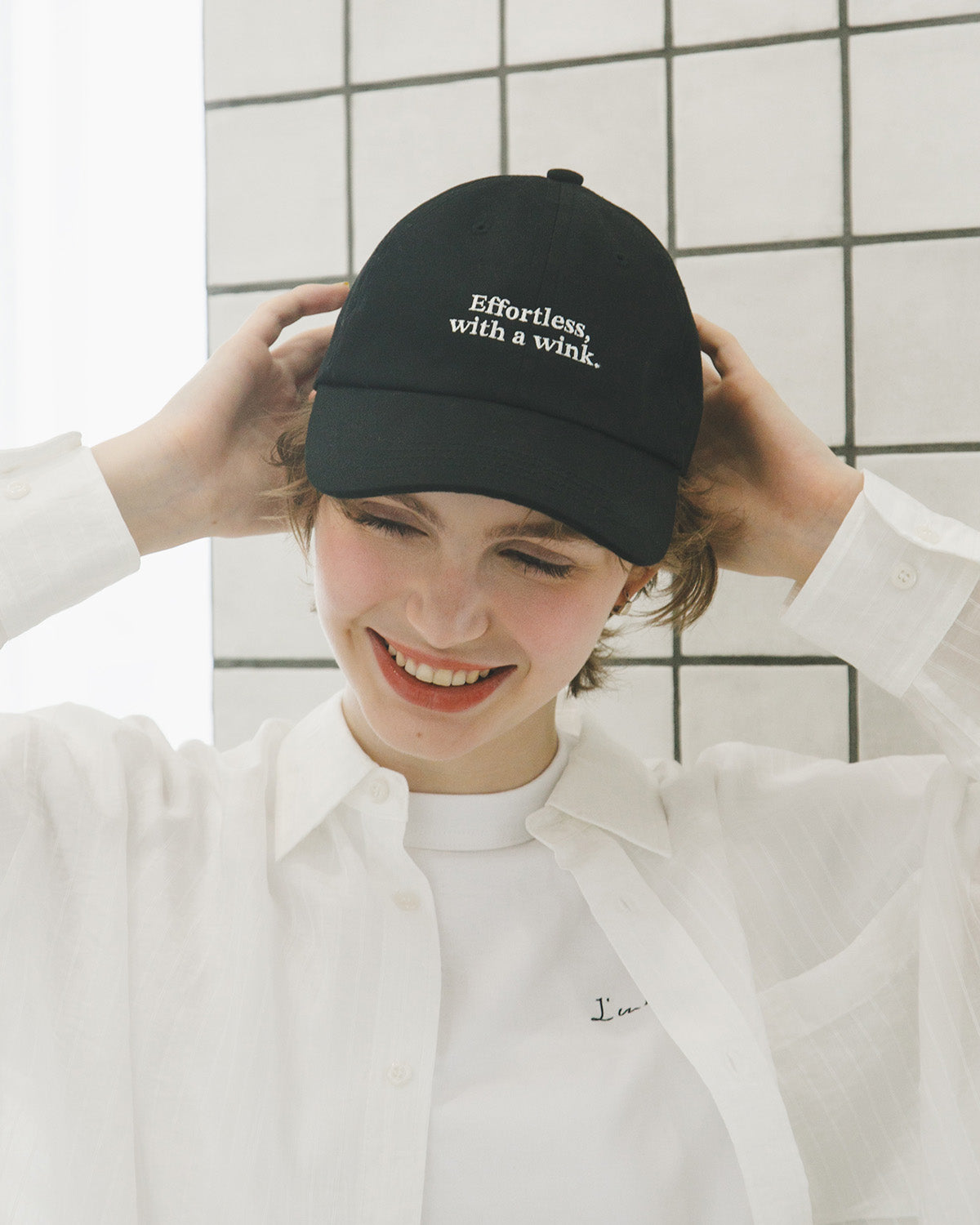 【Ｉ’ｍ ｉｎ】メッセージキャップ_Black