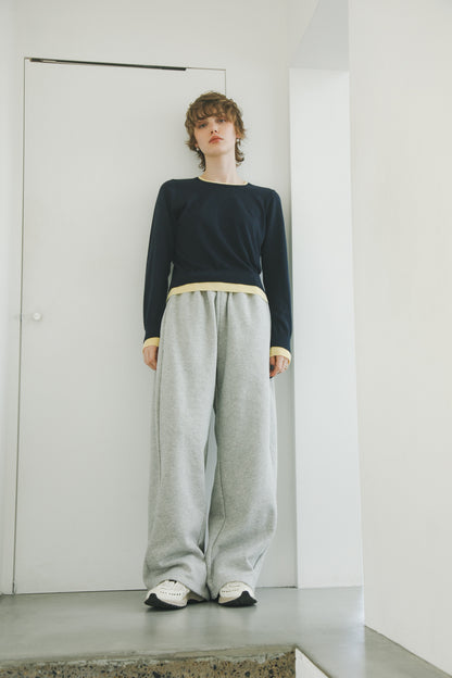 ギャザースウェットパンツ_Gray
