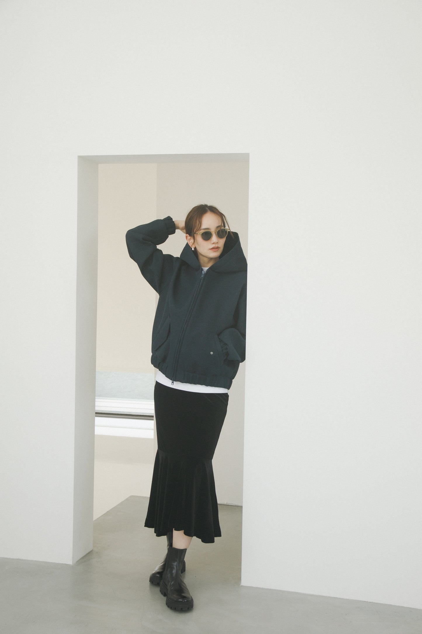 フーデッドジャケット_Navy