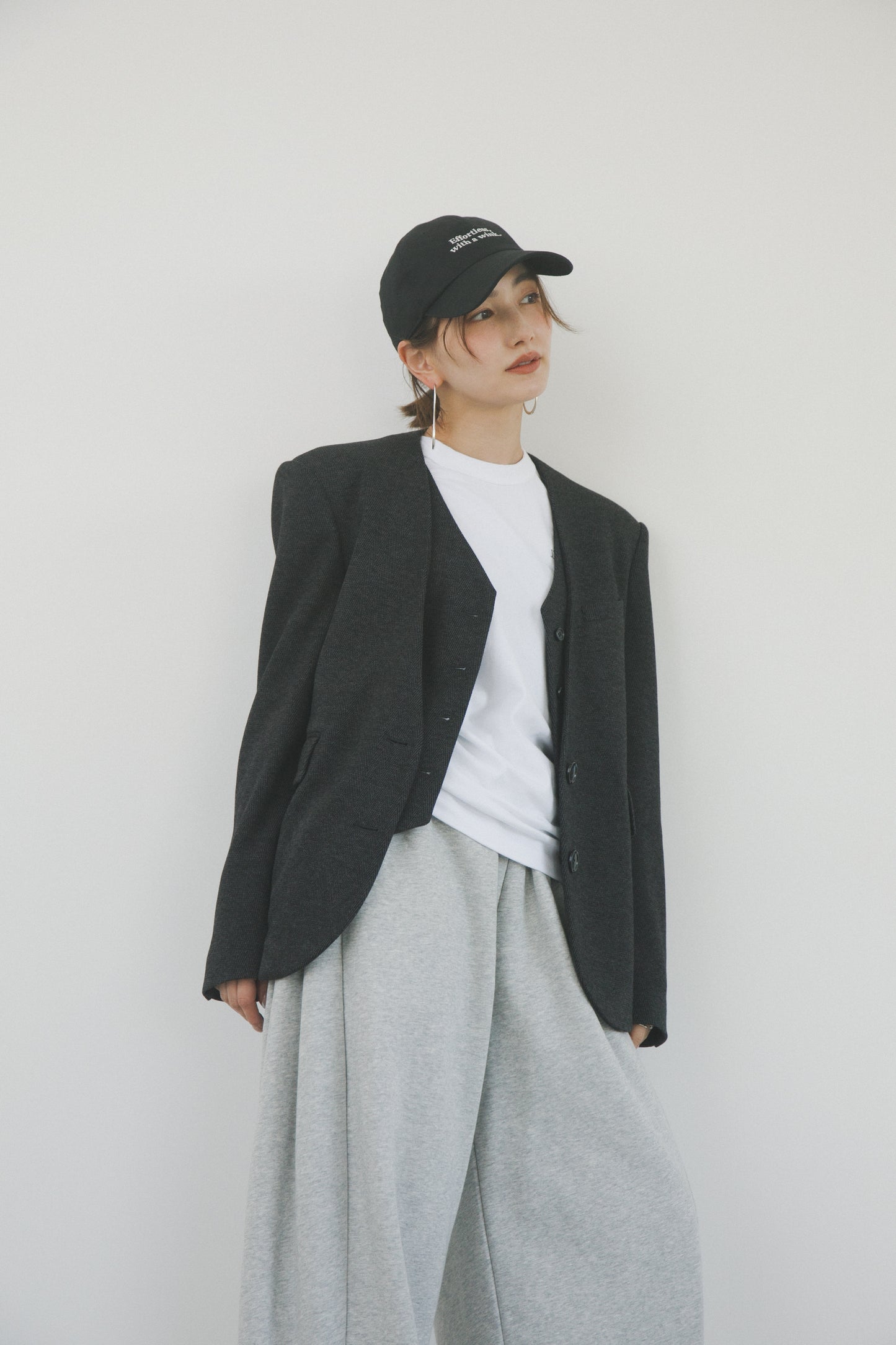 ギャザースウェットパンツ_Gray