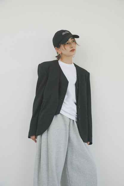 ギャザースウェットパンツ_Gray