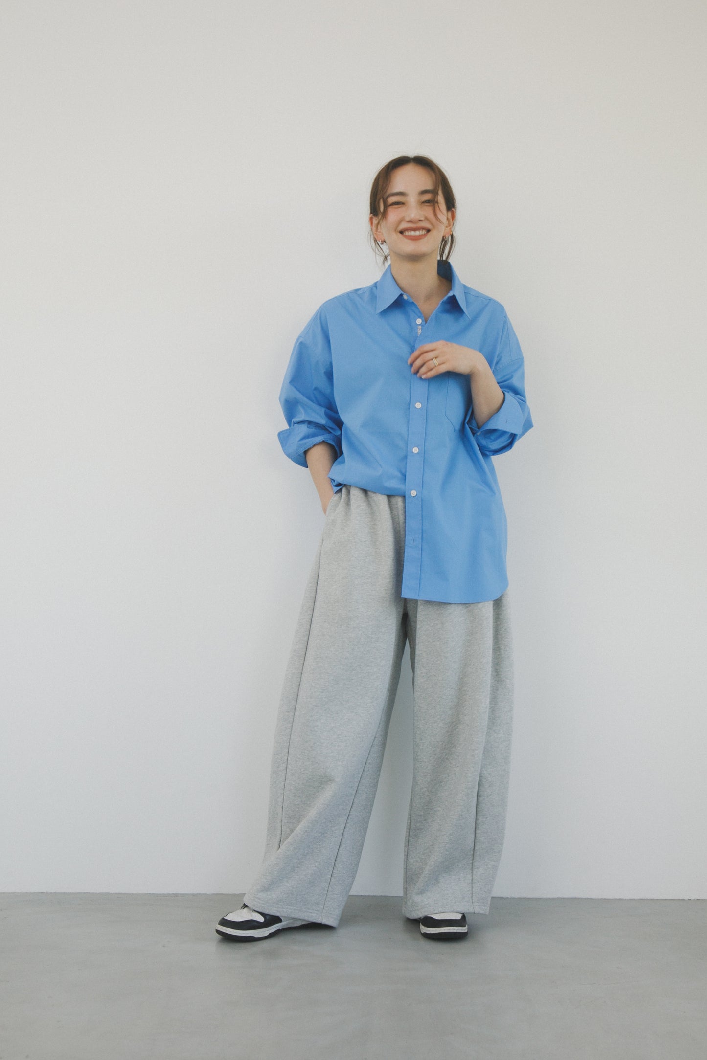 ギャザースウェットパンツ_Gray