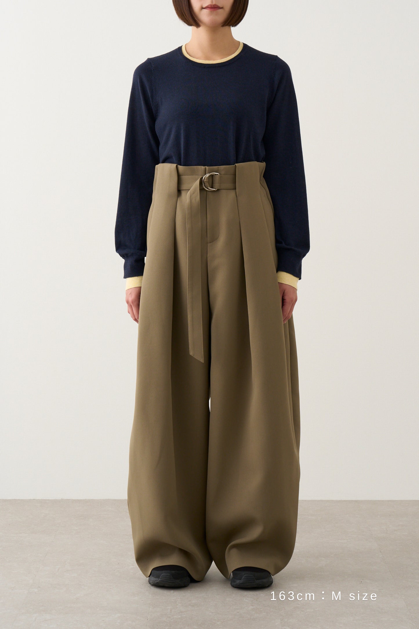 タックベルトパンツ_Khaki