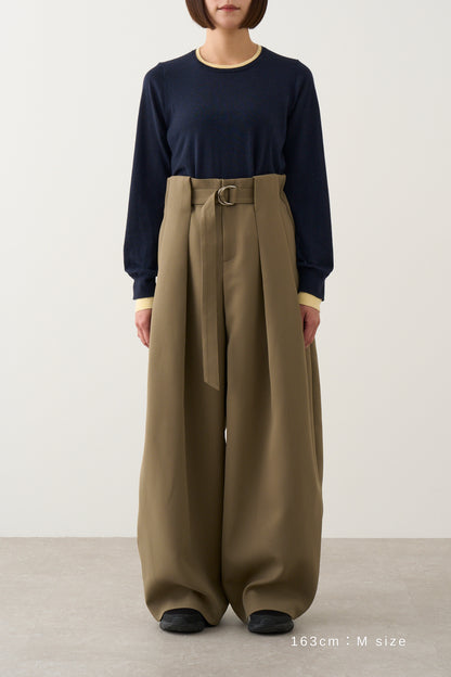 タックベルトパンツ_Khaki