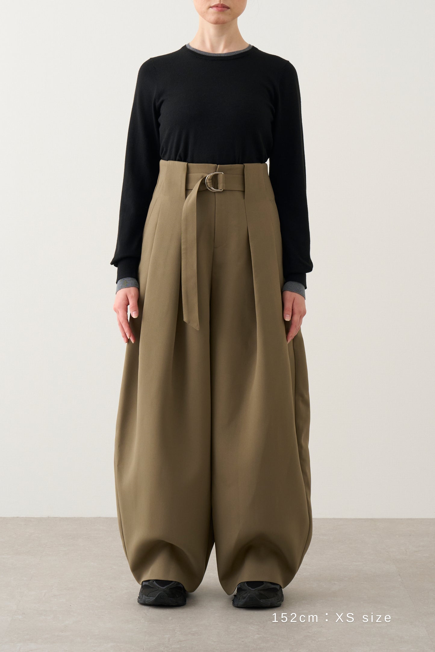 タックベルトパンツ_Khaki