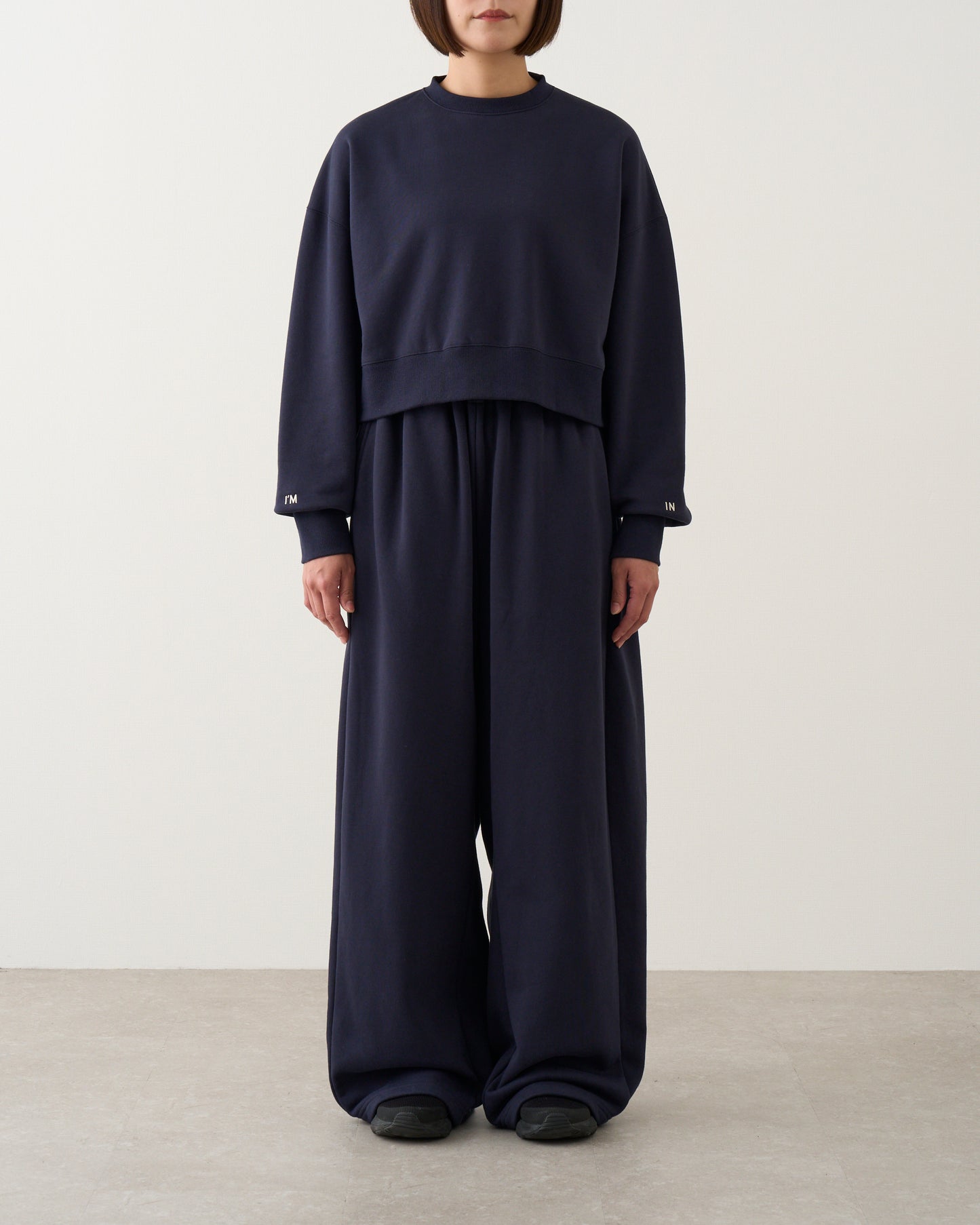 ギャザースウェットパンツ_Navy