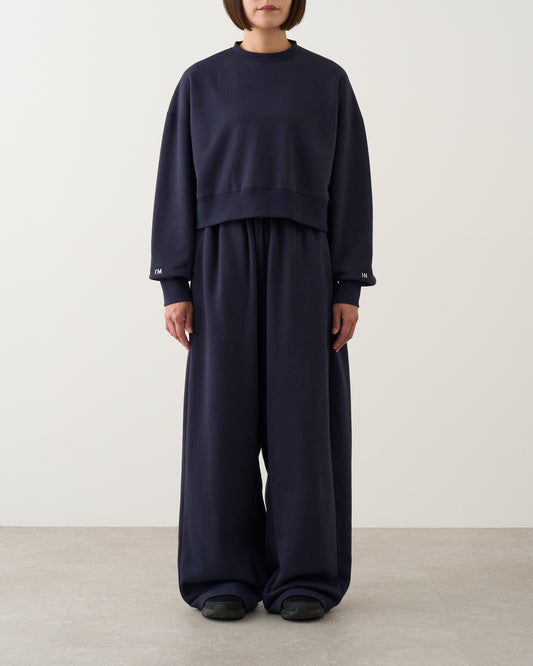 ギャザースウェットパンツ_Navy