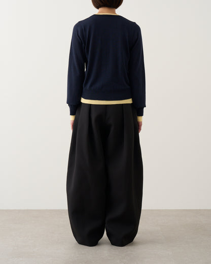 ラインカラーニット_Navy