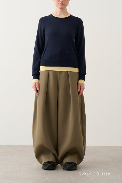 ラインカラーニット_Navy
