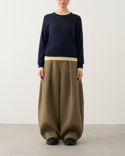 ラインカラーニット_Navy