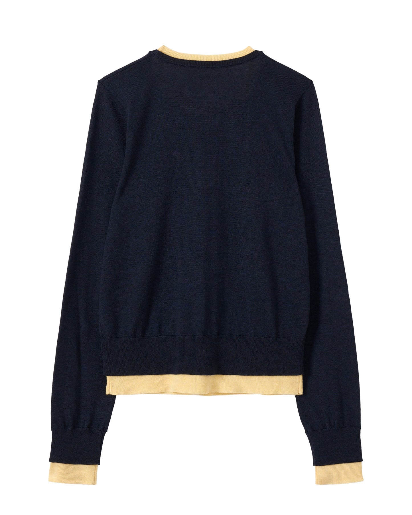 ラインカラーニット_Navy