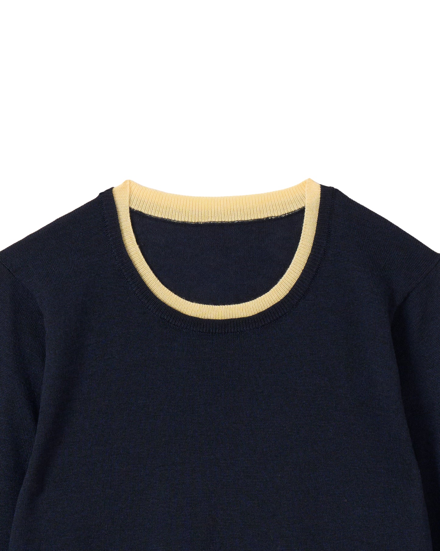 ラインカラーニット_Navy